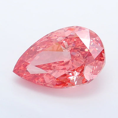 2.29 carat fancy vivid pink pear lab grown diamond SI1 clarity