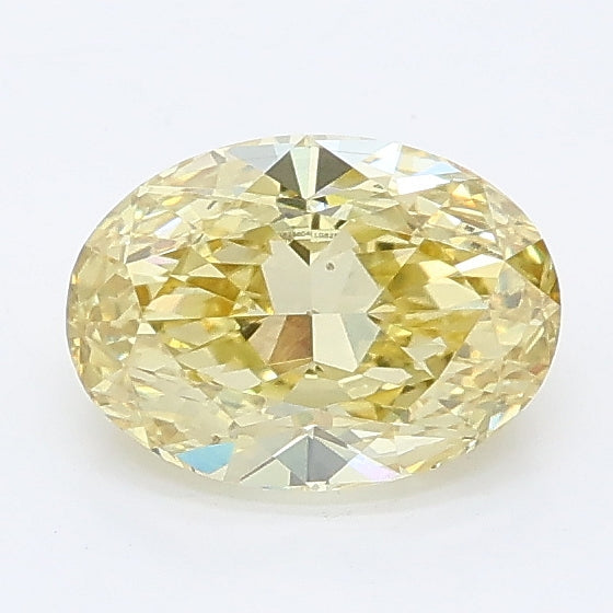 1.00 carat fancy yellow oval lab grown diamond VVS2 clarity