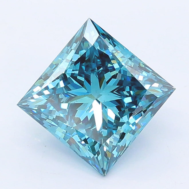 1.57 carat fancy vivid blue princess lab grown diamond VS2 clarity