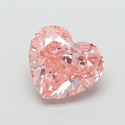 3.01 carat fancy vivid pink heart lab grown diamond VVS2 clarity