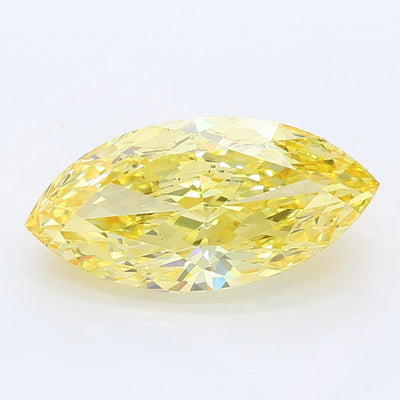 2.28 carat fancy intense yellow marquise lab grown diamond VS1 clarity