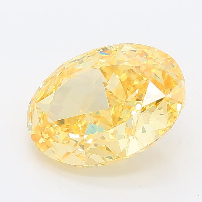 2.12 carat fancy vivid yellow oval lab grown diamond VVS2 clarity