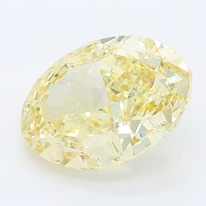 2.66 carat fancy yellow oval lab grown diamond VVS2 clarity