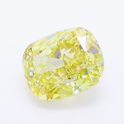 1.65 carat fancy yellow cushion lab grown diamond VVS2 clarity