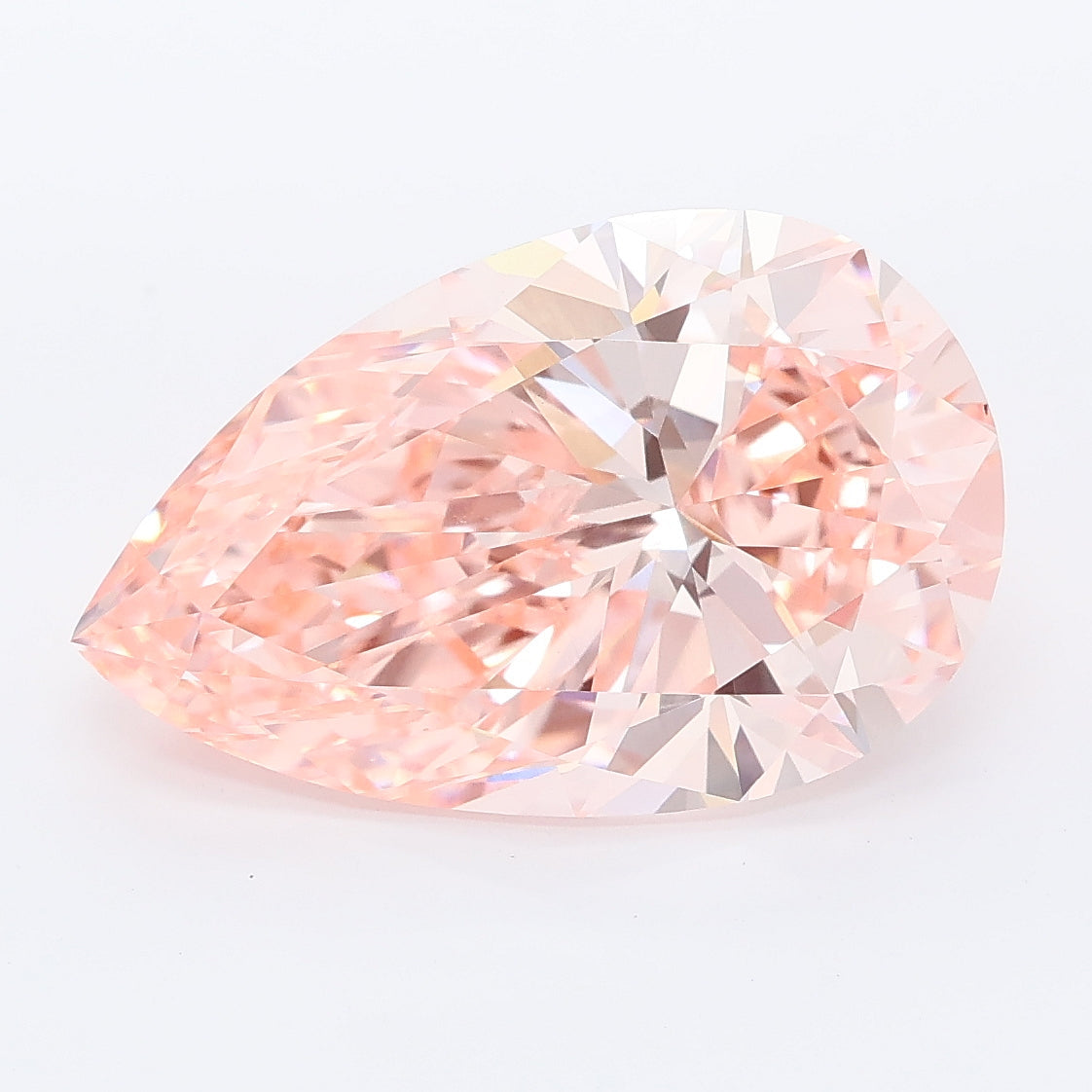 5.97 carat fancy vivid pink pear lab grown diamond VVS2 clarity