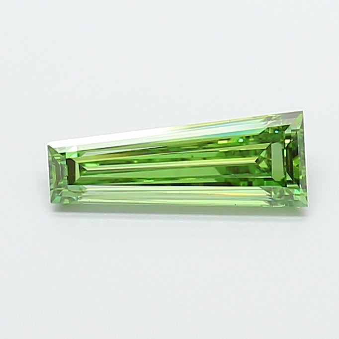 1.01 carat fancy vivid green baguette lab grown diamond VS2 clarity