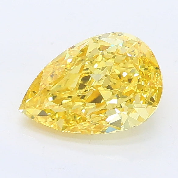 1.00 carat fancy vivid yellow pear lab grown diamond VS1 clarity