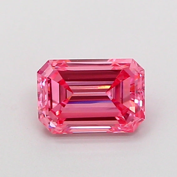 0.82 carat fancy vivid pink emerald lab grown diamond VS1 clarity