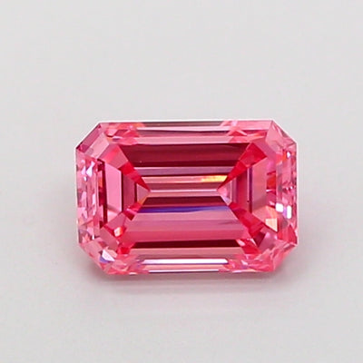 0.82 carat fancy vivid pink emerald lab grown diamond VS1 clarity