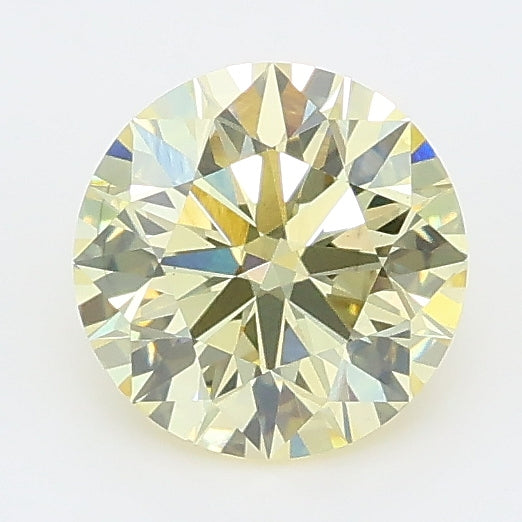 1.01 carat fancy light yellow round lab grown diamond VS1 clarity