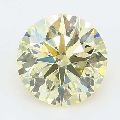 1.01 carat fancy light yellow round lab grown diamond VS1 clarity