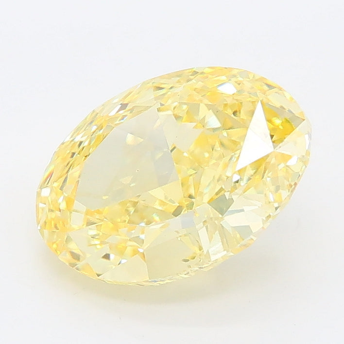 2.66 carat fancy intense yellow oval lab grown diamond VS1 clarity