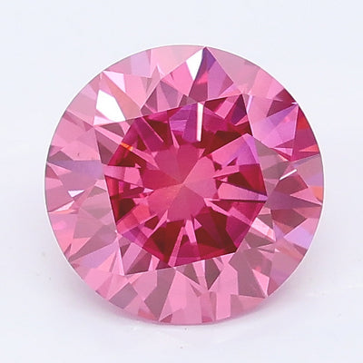 1.76 carat fancy vivid pink round lab grown diamond SI1 clarity