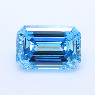 0.98 carat fancy vivid blue emerald lab grown diamond SI1 clarity