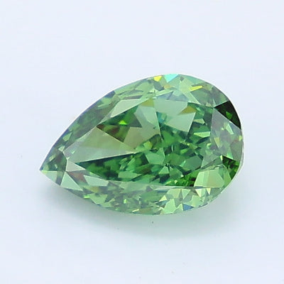 1.08 carat fancy vivid green pear lab grown diamond VVS2 clarity