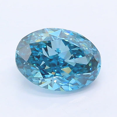 1.03 carat fancy vivid blue oval lab grown diamond VS1 clarity