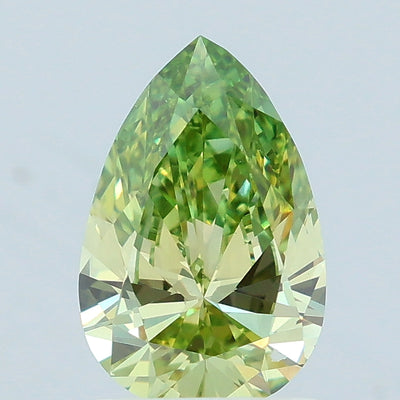 0.99 carat fancy vivid green pear lab grown diamond VS1 clarity