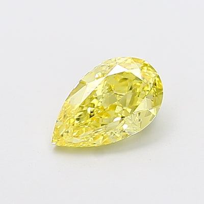 1.00 carat fancy intense yellow pear lab grown diamond VVS2 clarity