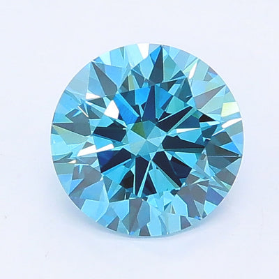 1.04 carat fancy vivid blue round lab grown diamond VVS2 clarity