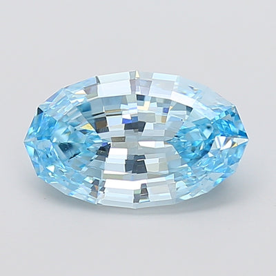 3.09 carat fancy intense blue moval lab grown diamond VS1 clarity