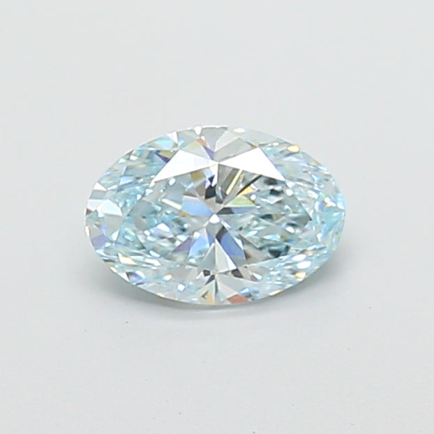 1.07 carat fancy bluish green oval lab grown diamond VS1 clarity