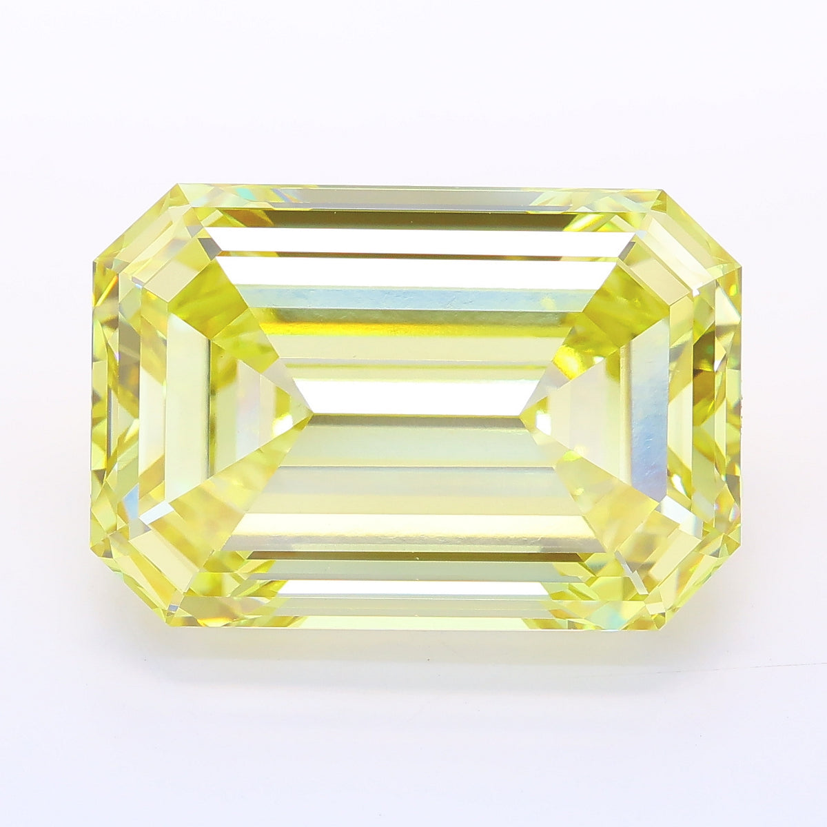 15.27 carat fancy yellow emerald lab grown diamond VS1 clarity