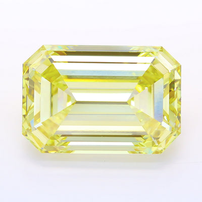 15.27 carat fancy yellow emerald lab grown diamond VS1 clarity