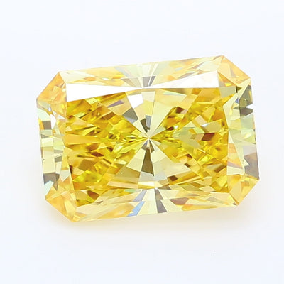 1.83 carat fancy intense brownish yellow radiant lab grown diamond VVS2 clarity