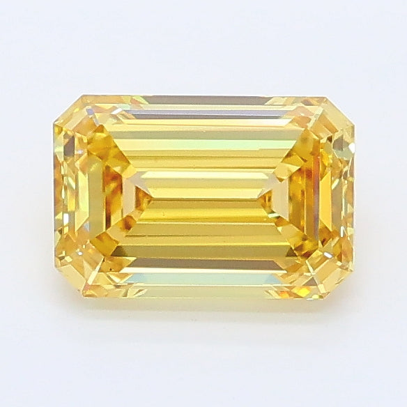1.02 carat fancy intense yellow emerald lab grown diamond VS1 clarity