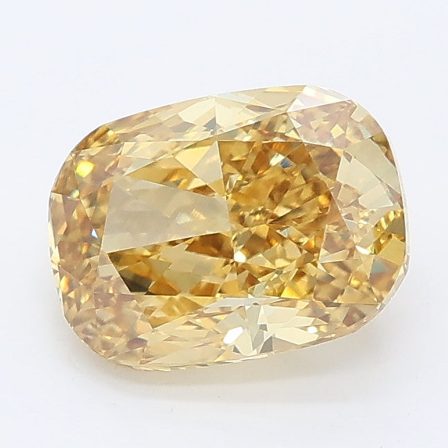 2.03 carat fancy intense yellow cushion lab grown diamond VVS2 clarity
