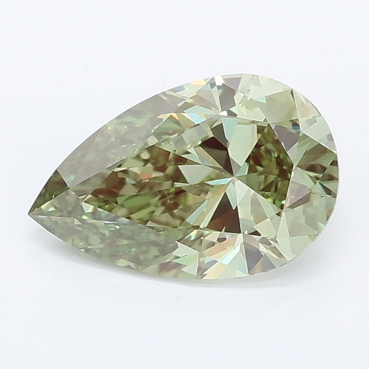 1.50 carat fancy vivid green pear lab grown diamond VVS1 clarity