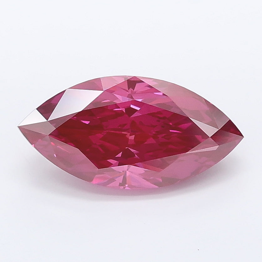 2.01 carat fancy vivid pink marquise lab grown diamond VS1 clarity