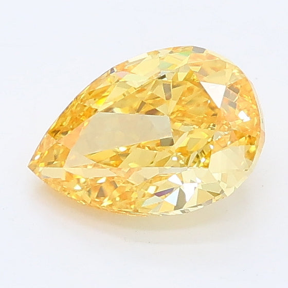 1.05 carat fancy yellow pear lab grown diamond VS1 clarity