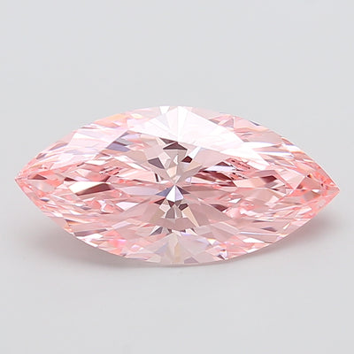 5.02 carat fancy vivid pink marquise lab grown diamond VS1 clarity