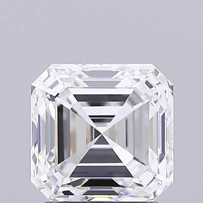 2.08 carat asscher lab grown diamond E color VVS2 clarity