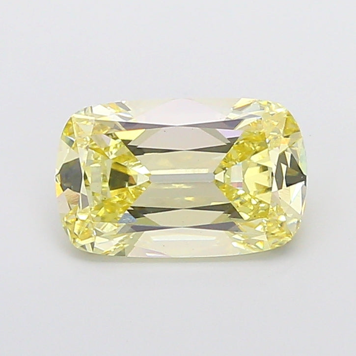 5.08 carat fancy light yellow old mine cushion lab grown diamond VS1 clarity