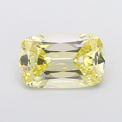 5.08 carat fancy light yellow old mine cushion lab grown diamond VS1 clarity