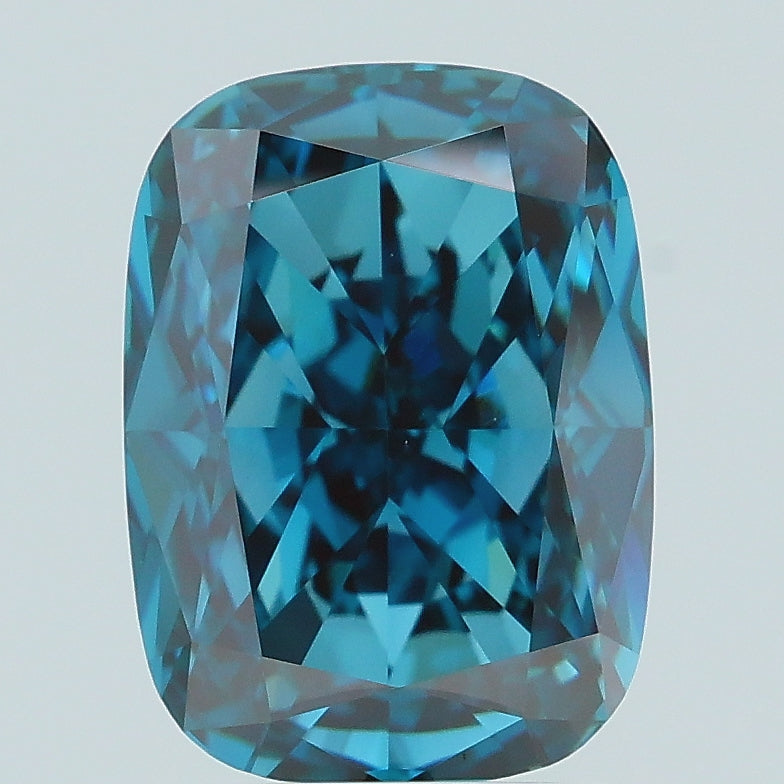 3.00 carat fancy vivid blue cushion lab grown diamond VVS2 clarity