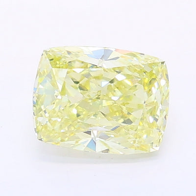 1.05 carat fancy light yellow cushion lab grown diamond VVS2 clarity