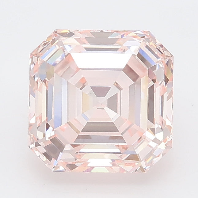 2.56 carat fancy intense pink asscher lab grown diamond VS1 clarity