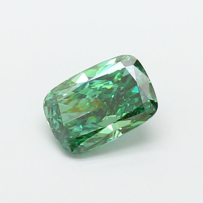 1.50 carat fancy vivid green cushion lab grown diamond VS1 clarity