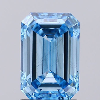 1.63 carat fancy vivid blue emerald lab grown diamond VS2 clarity