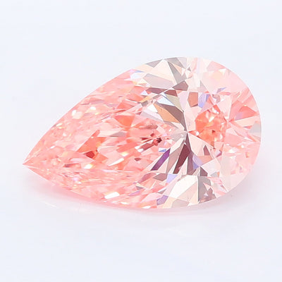 2.00 carat fancy vivid pink pear lab grown diamond VS1 clarity