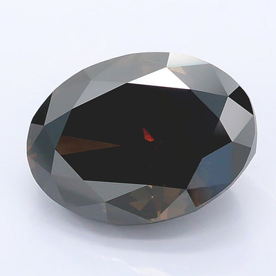 4.12 carat fancy deep grayish brown oval lab grown diamond VVS2 clarity