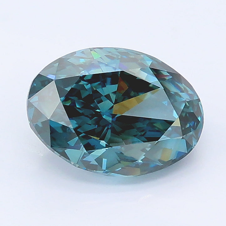 1.94 carat fancy blue oval lab grown diamond VVS2 clarity