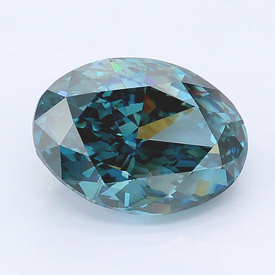 1.94 carat fancy blue oval lab grown diamond VVS2 clarity