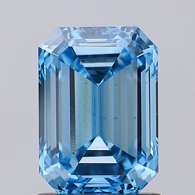 1.49 carat fancy vivid blue emerald lab grown diamond VS2 clarity