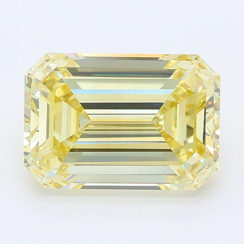 3.27 carat fancy yellow emerald lab grown diamond VVS2 clarity