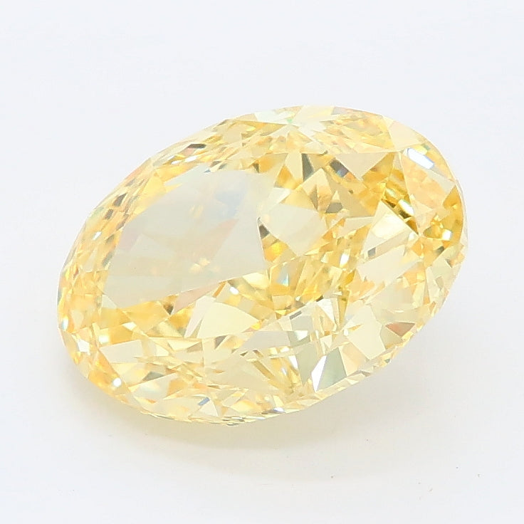 2.71 carat fancy vivid yellow oval lab grown diamond VS1 clarity