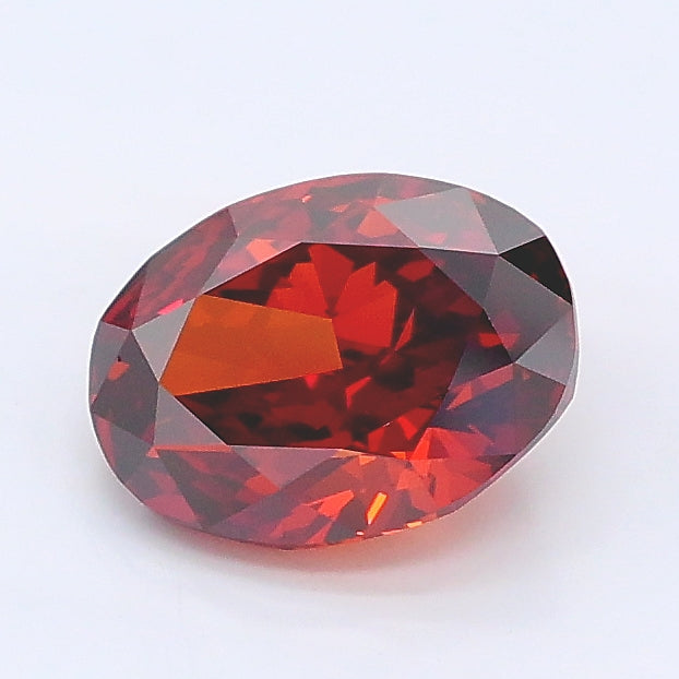 1.05 carat fancy deep orange oval lab grown diamond VVS2 clarity